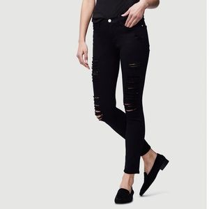Frame black ripped skinny jeans